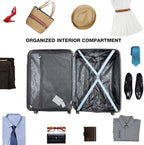 Campfun 3 Piece Luggage Sets, Hardshell ABS Luggage - Image 4