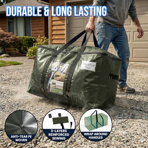 4 Pack Green Extra Large Moving Bags (Green / 4 Large)