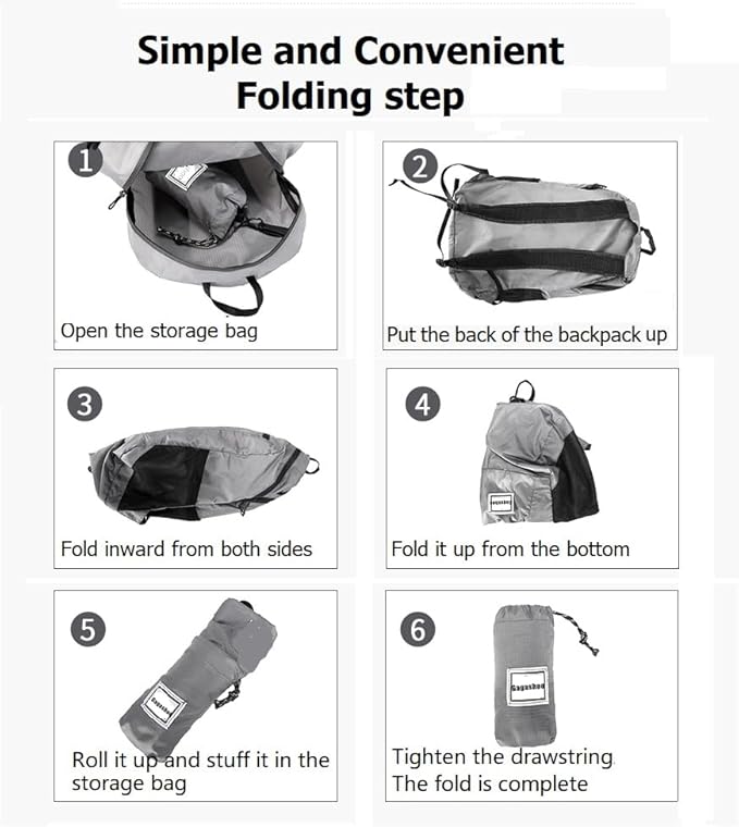 Small Foldable Hiking Daypack Packble Skin Casual Backpack Camping Cycling - Image 6
