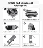 Small Foldable Hiking Daypack Packble Skin Casual Backpack Camping Cycling - Image 6