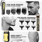 Hair Clippers 3-Piece Men's Professional Cordless Haircutting Set with LED Display, Trimmer, Shaver, Beard Clipper - Gift for Man
