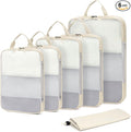 ECOHUB 6 Set Compression Packing Cubes, Lightweight Beach Vacation Travel by ECOHUB