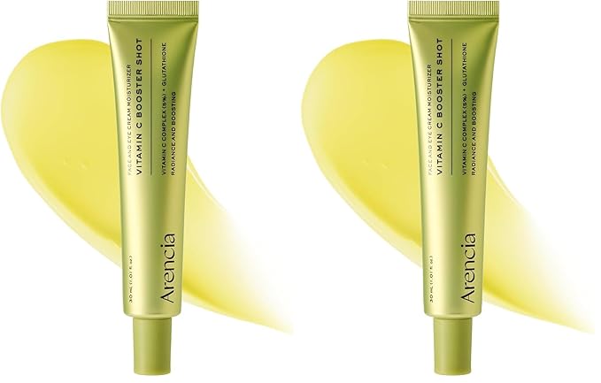 Arencia Vitamin C Booster Shot Serum with Glutathione, Niacinamide and Vitamin E for Dark Spot Care, Fine Lines & Wrinkles, Glass Skin, Korean Skincare 30ml/1.01 fl.oz (Pack of 2)