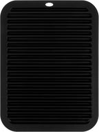 Oversize 15.7" x 11.8" Heat Resistant Mat, Portable Travel Silicone Heat Mat for Curling Irons, Flat Irons, Hair Straightener and Hot Hair Styling Tools, Hot Iron Holster, Vanity Pad with Ties Black