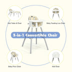 BABY JOY High Chair, 5 in 1 Convertible Highchair - Image 2