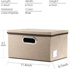PRANDOM Storage Bins with Lids Jute Fabric Foldable Storage Boxes Organizer - Image 3