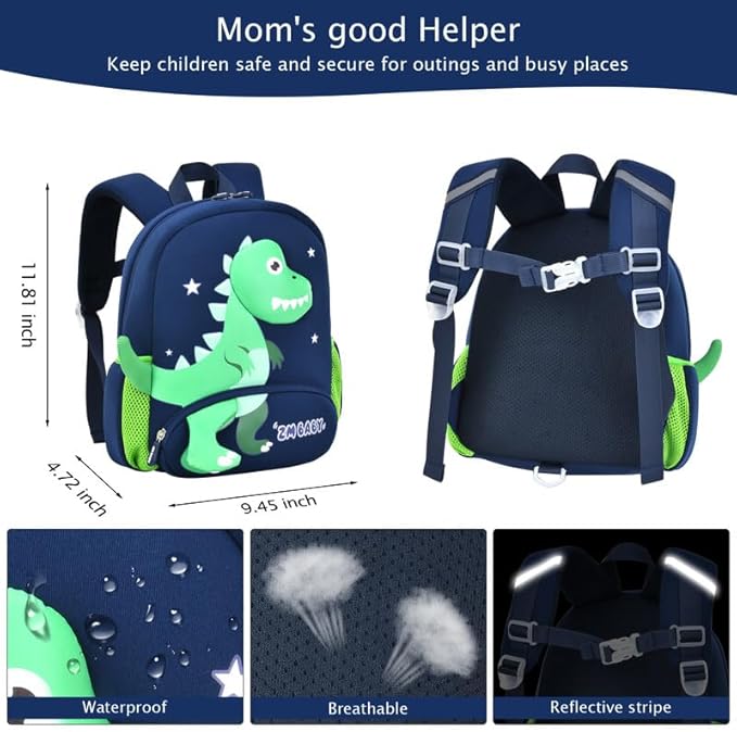 Padgene Toddler Backpacks Kids Preschool Backpack Waterproof Neoprene Animal - Image 3