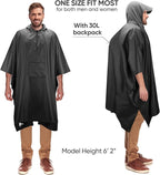PTEROMY Hooded Rain Poncho for Adult - Image 4