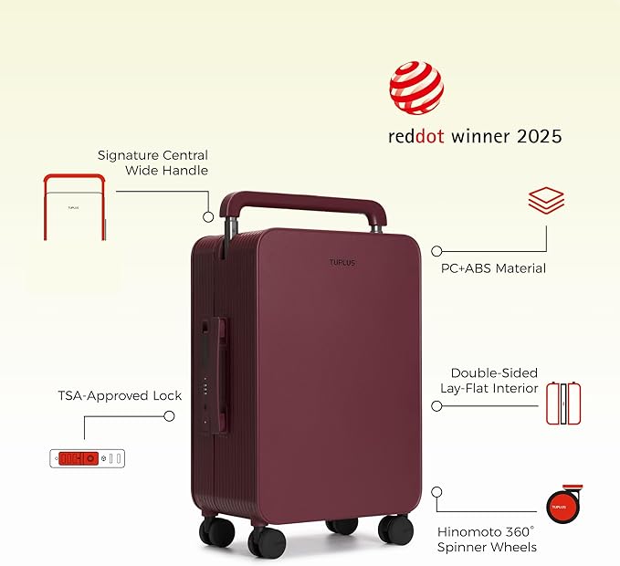 TUPLUS 20” Carry-On Hardside Luggage Lightweight ABS Travel Suitcase - Image 2