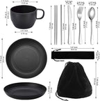 Camping Essentials Set, HOMQUEN Camping Plates and Bowls Set, Coffee Mug - Image 2