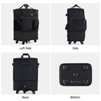 Expandable Collapsible Luggage with Wheels (Black-1)