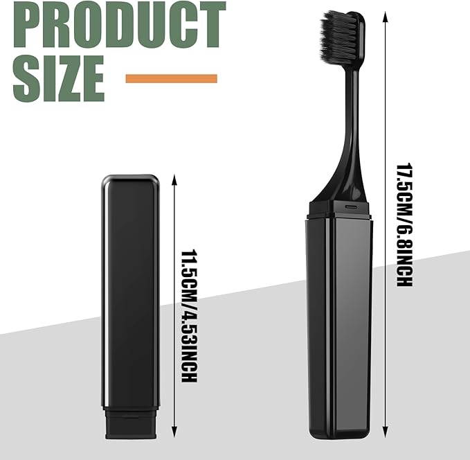 Patelai 2 Pieces Travel Toothbrush Set, Soft Bristle Mini Foldable Tooth Brush - Image 2