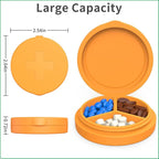 2 Pack Small Pill Box, 3 Compartment Round Silicone Travel Pill Box - Image 2