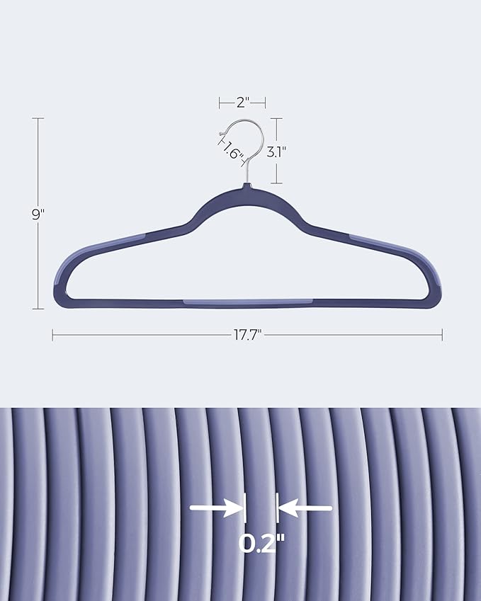SONGMICS Clothes Hangers, Space-Saving, Dark Blue Ash and Light Blue Ash - Image 6