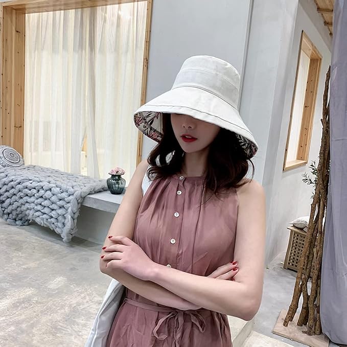 Women Wide Brim Sun Hats Metal Wired Edge Summer UV Protection Beach Fishing Hat - Image 9