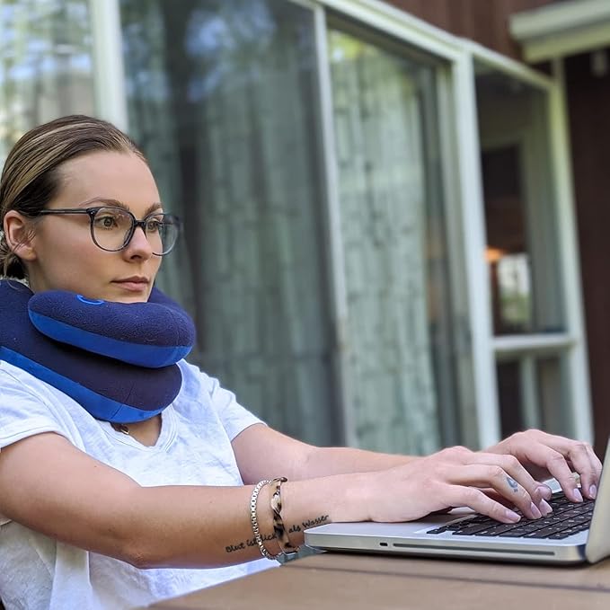 BCOZZY Travel Neck Pillow for Airplane – Patented Double Support for Head - Image 8
