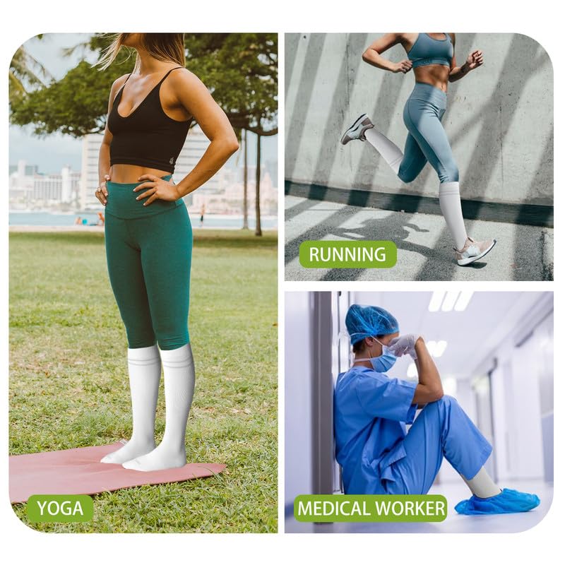 Viscose Made from Bamboo Compression Socks for Pregnant Women 20 (Small / 4 Pair-white)