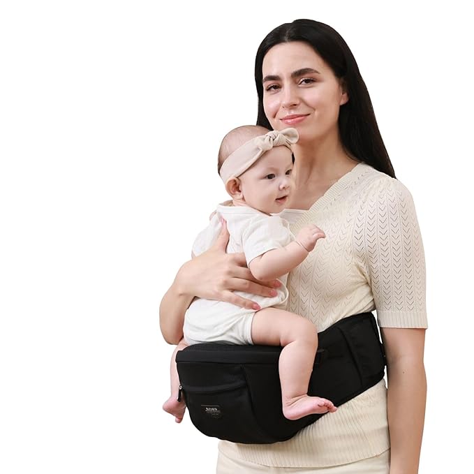 Sunveno Hip Baby Carrier with Seat, Ergonomic Baby Hip Carrier, Front-Facing - Image 11