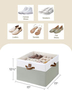 StorageWorks Shoe Organizer for Closet, Fits up to 16 Pairs, Shoe Cubby Storage - Image 3