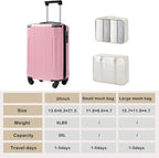 Merax Carry on Luggage Set, 20 Inch Hardshell ABS Suitcase - Image 7