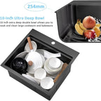 15 Inch Black Bar Sink Drop In Workstation-Bokaiya 15x15 Drop In Bar Sink Small - Image 6