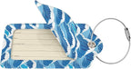 2PC Cartoon Waves Luggage Tag, Cute Blue Sublimation Printed Travel Suitcase - Image 2