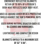 Officially Licensed Product Emergency Reflective Blankets, 5 Pack, Body Warmer - Image 3