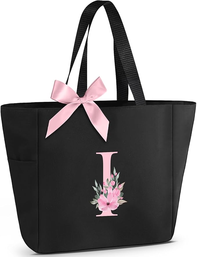 Vavabox Tote Bag, A-Z Initial Monogrammed Waterproof Tote Bag, Bridesmaid Gifts by Vavabox