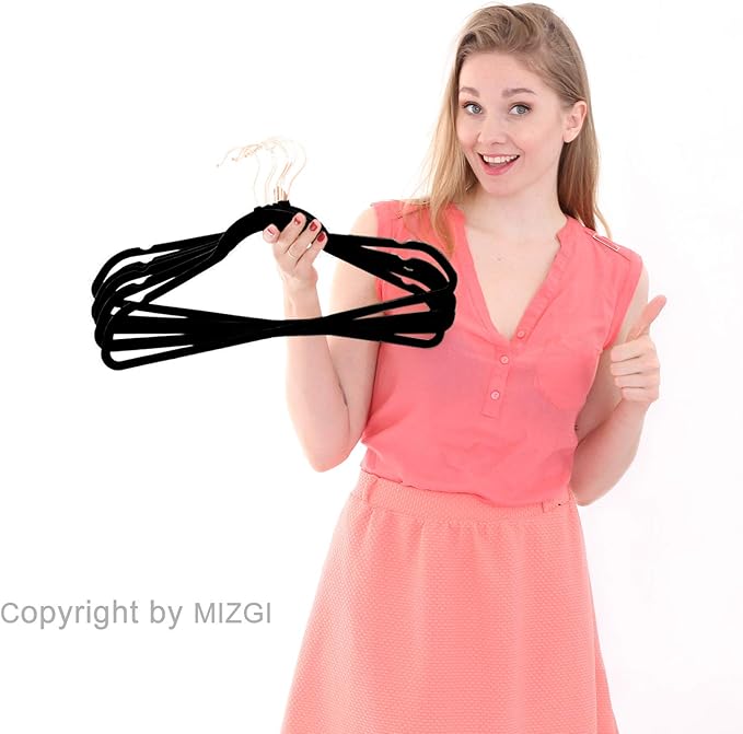MIZGI Premium Velvet Hangers Heavy Duty- Non Slip - Image 8