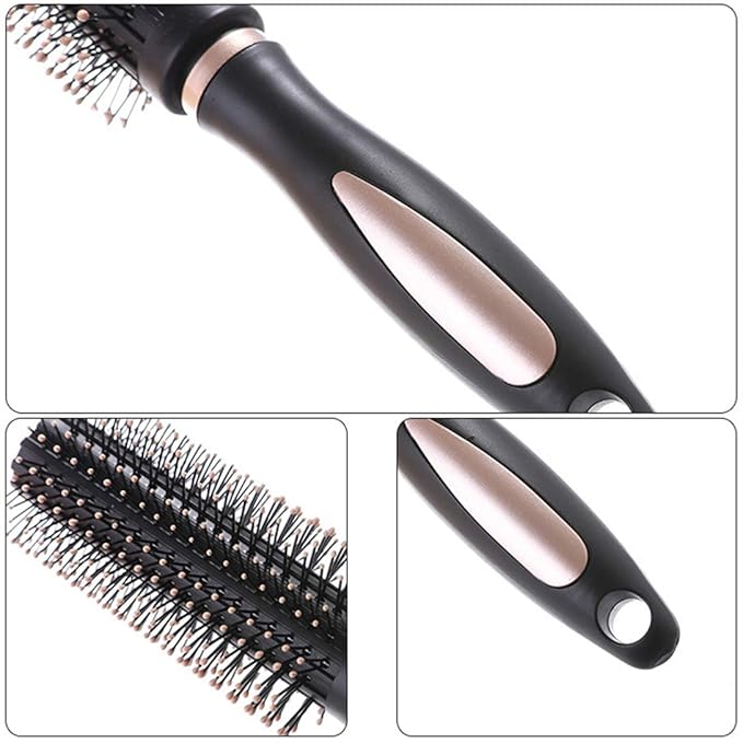 Anti-Static Hair Brushes for Men and Women Adults and Kids Nylon Bristle Pins Massage Brush Blow Dry Detangle Hairbrush Comb for All Hair Types Styling Wet or Dry - Round