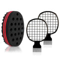 3 Pcs Afro Twist Upgrade Set: Hair Sponge Double-sided and 2 Twist Comb, Curl Sponge Hair Brush for Women Men Barber Personal Styling