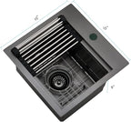 15 Inch Black Bar Sink Drop In Workstation-Bokaiya 15x15 Drop In Bar Sink Small - Image 8