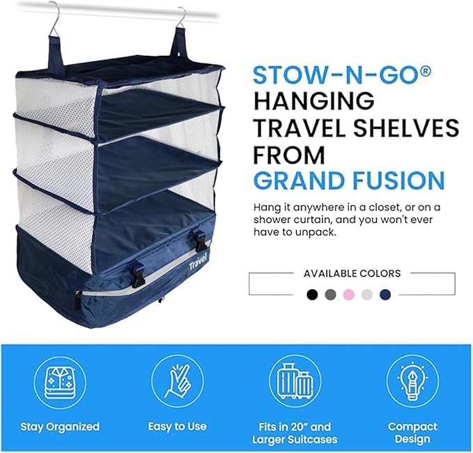 Grand Fusion Stow-N-Go Travel Luggage Organizer – Portable Hanging Travel - Image 8