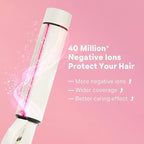 1.5 Inch Extra Large Curling Wand for Long Hair - Ceramic Tourmaline Barrel with 40000000 Negative Ions, 2 Clips & Heat-Resistant Glove