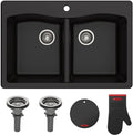 KRAUS Forteza 33-inch Drop in/Undermount 50/50 Double Bowl Granite Kitchen Sink by KRAUS
