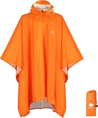 ANYOO Hooded Rain Poncho for Adults Waterproof Lightweight Rain Coat for Men by Anyoo