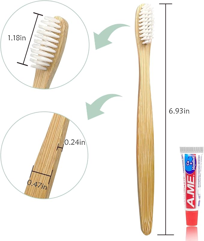 Bamboo Toothbrushes Kit Bulk, Disposable Toothbrushes - Image 3