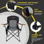 FAIR WIND Oversized Fully Padded Camping Chair, Heavy Duty Quad Fold Chair Arm - Image 5