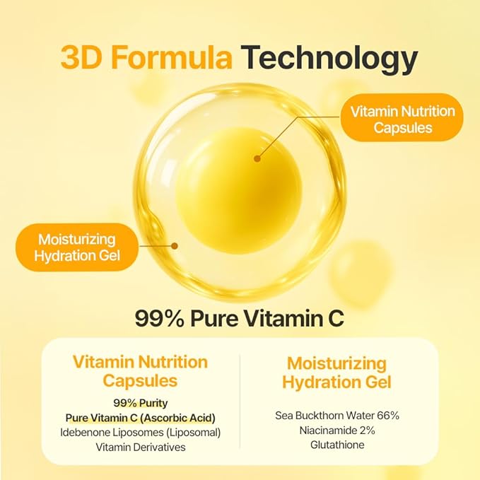 Vita C Capsule Cream - Korean Boba Vitamin C Moisturizer With Brightening Capsules, Lightweight Gel Face Cream For Radiant Skin, 50ml / 1.69 Fl Oz