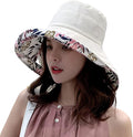 Women Wide Brim Sun Hats Metal Wired Edge Summer UV Protection Beach Fishing Hat by HUAMULAN