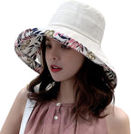 Women Wide Brim Sun Hats Metal Wired Edge Summer UV Protection Beach Fishing Hat by HUAMULAN