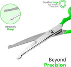 Rounded dog grooming scissors Professional - Sharp Stainless Steel Blades with Colorful Handles, Safe - Easy, Long Lasting grooming scissors for dogs at home (Curved Scissors)