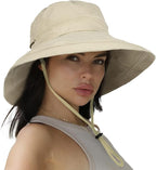 Sun Hats for Women Gardening Hat Wide Brim Ponytail Beach Sun Protection by Hatiis
