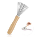 Hair Brush Cleaner, Portable and Mini Hairbrush Cleaner Tool Metal Wire Rake and Ergonomic Wooden Handle Comb Cleaning Brush for Removing Hair Dust Home and Salon Use