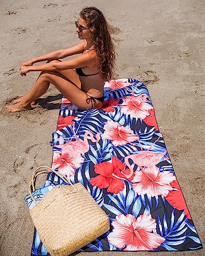 Quick Dry Microfiber Beach Towel (Flamingo / Extra Large 78x35")
