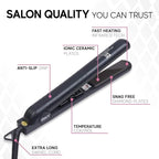 Brilliance New York 1.25 Inch Diamond Ceramic Flat Iron Hair Straightener, Professional Straightener Flat Iron with Anti-Static Ionic Plates