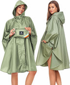 SaphiRose Unisex Rain Poncho Hooded Waterproof Raincoat - Image 2