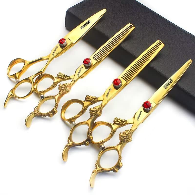 Gold Dragon Professional Hairdressing Scissors (6 Inch 4-piece Set)