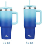 40 oz Tumbler with Handle and 2 Straws, 2 in 1 Lid Insulated Water Bottle - Image 3