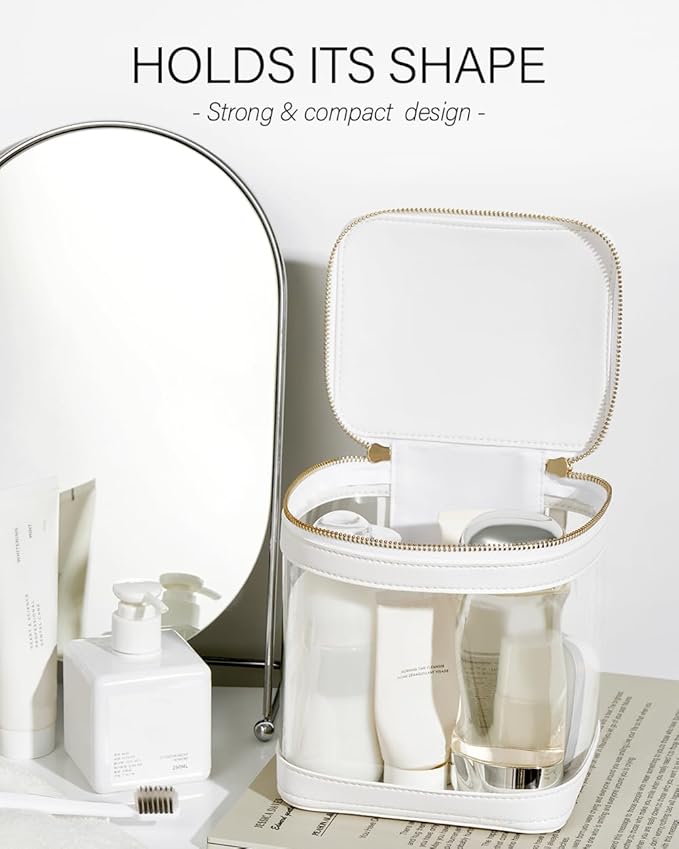 ROWNYEON Clear Makeup Case Toiletry Bag Multipurpose Travel Makeup Train Case - Image 3